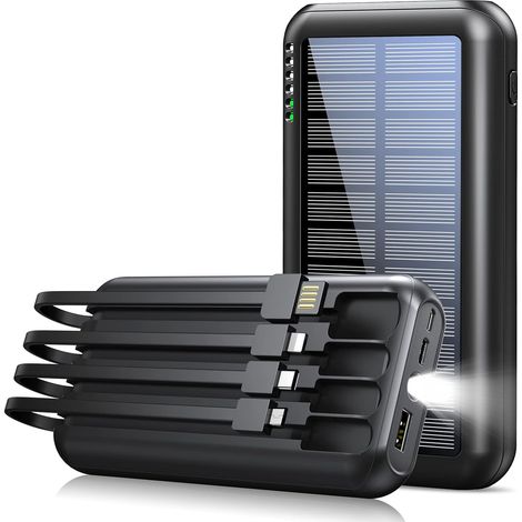 ZOLGINAH Batterie Externe Solaire 26800mAh, Chargeur Solaire Portable Power Bank USB C Puissant avec 4 Sorties 3 Entrées et Lampe de Poche 4 Indicateur LED Batterie de Secours pour Randonnée Camping ( (1/5)