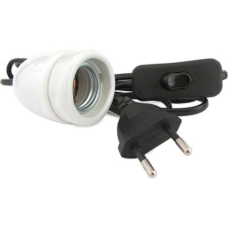 Kit Prova Per Lampada Led E27 Con Interrutore Spina Filo Lunga 180cm Base Ceramica (1/3)