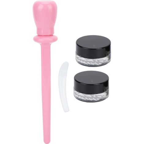 4 pièces applicateurs eye-liner en silicone, set professionnel waterproof pour maquillage des yeux, outil de précision, rose (1/5)
