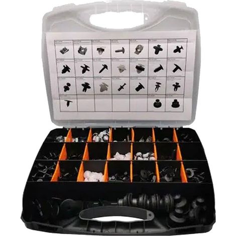 COFFRET DE 438 CLIPS ET AGRAFES DE CARROSSERIE