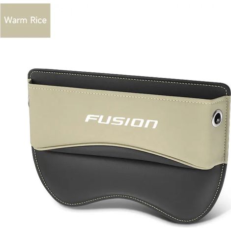 Poches de rangement pour l'espace entre les sièges de voiture (beige) en cuir, pour Ford Fusion. Accessoires auto (1/5)