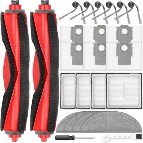 Lot de 24 Accessoires pour Robot Aspirateur Roborock Q10 S5+, Brosses, Sacs, Filtres HEPA, Tampons (1/5)