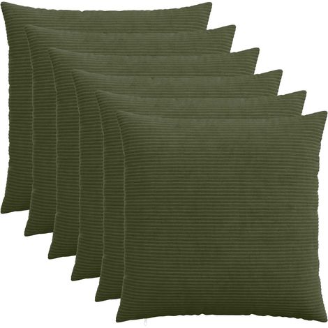Kissenbezug 6 pcs HEERLEN Grün 65 x 65 cm Cord vidaXL