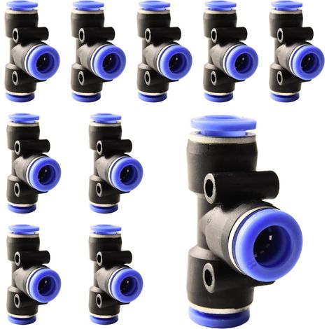10 pièces 16 mm répartiteur en Y à 3 voies, raccord pneumatique, rapide plastique raccords Push to Connect, adaptateur de conduite d'air PY - PE-8mm (1/5)