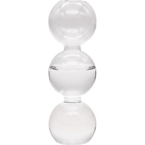 Vase - Verre Borosilicate - Forme Citrouille - Transparent - Hauteur 17,5 cm - Pour Salon Bureau Chambre - 1 Pièce (1/5)