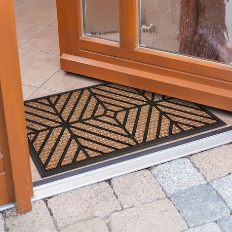 Paillasson extérieur Tapis en caoutchouc 45 x 75cm Losange marron (1/5)