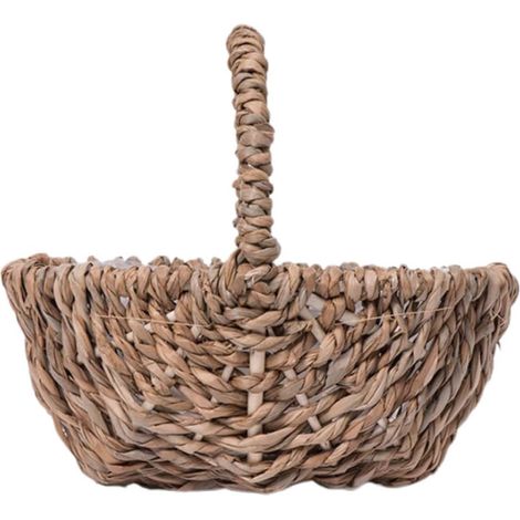 Petit panier à fleurs en osier tressé pour cadeaux de mariage élégants (1/5)