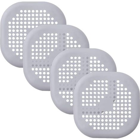 Lot de 4 bondes d'évier en silicone avec ventouse pour ramasse-cheveux - Dispositif anti-blocage pour cuisine et salle de bain (noir) (1/5)