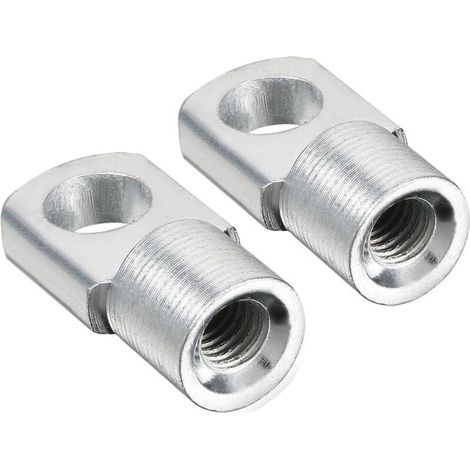 Embout de ressort à gaz M6 filetage intérieur 8 mm diamètre du trou acier A3 argent 2 pièces