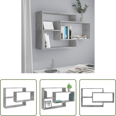 Wandregale - Wandregale Betongrau 104x20x58,5 cm Holzwerkstoff (1/5)