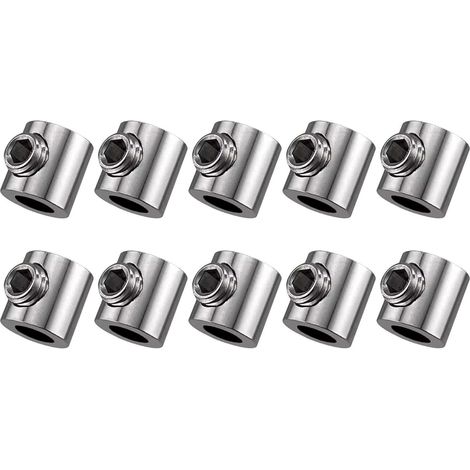 Lot de 10 Serre-Câbles à Assemblage,Serre Cable Trou Unique En Acier Inoxydable, Serre-Câbles Polyvalents pour Câbles Métalliques de 1 à 1,5 Mm (1/5)