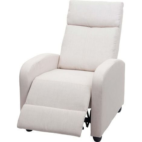 [NEUWERTIG] Fernsehsessel HHG-461, Relaxsessel Sessel Liegesessel, Liegefunktion verstellbar Stoff/Textil creme