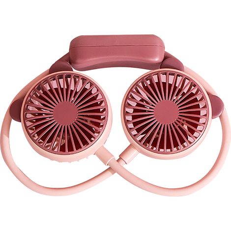 Ventilatore da collo pieghevole e portatile Taro Purple, ricaricabile tramite USB, a mani libere, mini ventilatore da appendere ideale per l'ufficio e i viaggi. (1/5)