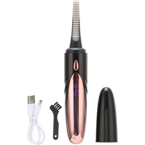 Recourbe-cils chauffant électrique 4 vitesses, rechargeable USB, chauffage rapide, cils longue tenue, outil de curling durable (1/5)