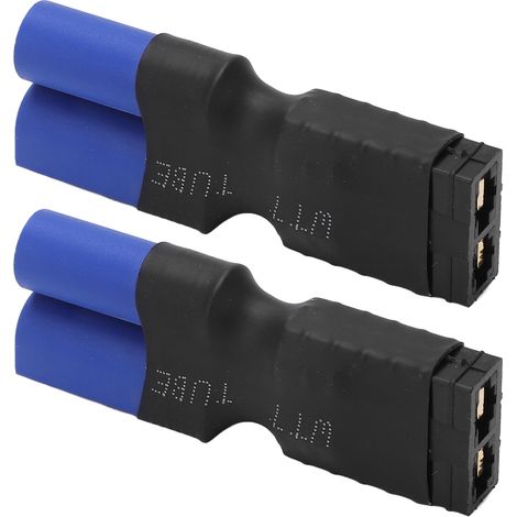 Adaptateur de batterie LiPo en cuivre avec 2 connecteurs femelles vers mâles EC5, en caoutchouc et plastique, pour modèle réduit d'avion. (1/5)