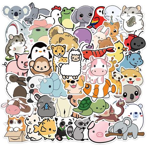 autocollant 50 Pices Animaux De Dessin Anim Graffiti Stickers Pour Portable Voiture Ordinateur Moto Velo Casque Skateboard Guitare Bouteille D'eau (1/5)