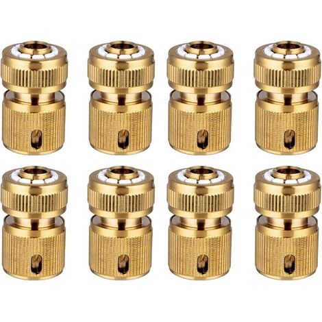 8 St. Messing Schnellkupplung Gartenschlauch-Adapter 1/2 Zoll Schlauchverbinder, für Rohr-Verbindungen & Bewässerungssysteme