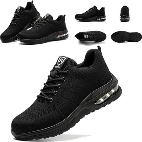 Chaussures de sécurité pour hommes et femmes, chaussures de sport de sécurité légères, confortables, antidérapantes, anti-écrasement et anti-perforation, 43 (1/5)