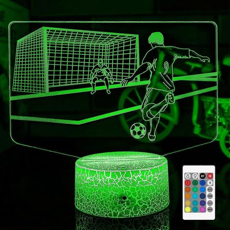 3D-Fußballlampe – Lustiges Nachtlicht für Kinder – 16 wechselnde Farben – Dimmbare LED-Lampe mit Fernbedienung und Touch-Steuerung – Tolle Geschenkidee zum Geburtstag (1/5)