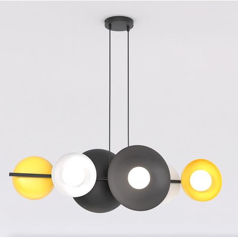 Lampada a sospensione Volum lineare in acciaio e vetro (1/5)