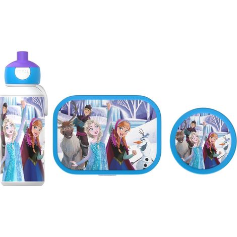 Set de Déjeuner Enfants, Bouteille Pop-up, Panier-repas et Boîte à Fruits - Lavable au Lave-Vaisselle - 400 + 750 + 300 ml (1/5)