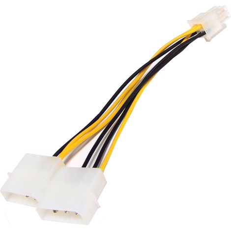 BeMatik - Cable MOLEX 2x4Pin-M  PCI-EXPRESS 6Pin-H (Mini-Fit: 4,20 Pitch) (1/3)