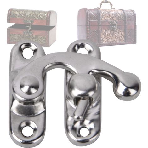 A026 Crochet en forme de corne en bronze antique avec vis, cadenas en métal 3228MM, accessoires de quincaillerie pour bagages, boucle décorative pour boîte cadeau, crochet droit argenté.