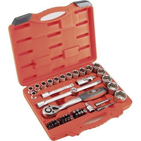 JEU DE DOUILLES ET ACCESSOIRES 48 PCS 1/2" ALYCO ORANGE