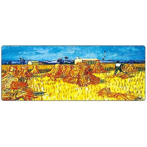 Tapis de souris grand format à motif d'épouvantail (400 x 900 x 3 mm) - Peinture à l'huile (1/2)