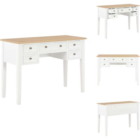 Schreibtisch Weiß 109,5 x 45 x 77,5 cm Holz - Holz Schreibtisch - Büro Schreibtisch - Büro Einrichtung - Schreibtisch Weiss - Großer Schreibtisch (1/5)