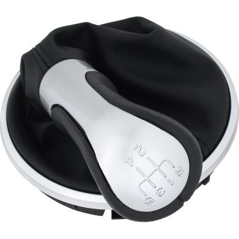 Pomello del cambio cromato + cuffia per Skoda Fabia II 07-12 (1/5)
