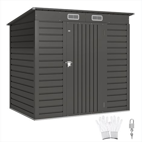 Abri de jardin 2,3 m² en acier galvanisé avec double porte Gris (1/5)