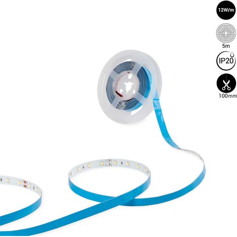 Tira LED 24V DC - 12W/m - Monocolor- 10mm - IP20 - 5 Metros (1/5)