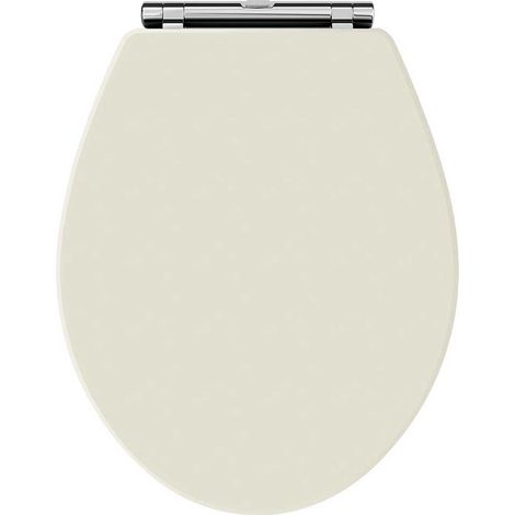 Hudson Reed Richmond Soft Close Toilet Seat Ivory Chrome Hinges