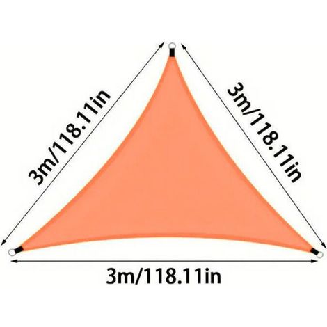 Voile d'ombrage triangulaire 3x3x3m – Anti-UV, idéal pour jardin, terrasse et extérieur (1/5)