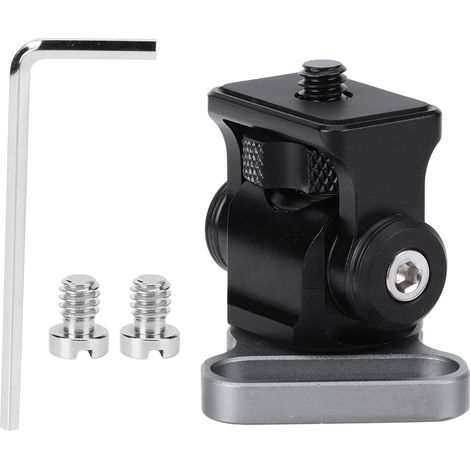 Support Moniteur Cage - Rotation Horizontale 360 Degrés - Inclinaison 170 Degrés - Fixation Cage ou Poignée - 2 Vis 1/4 Pouces - 1 Pièce (1/5)