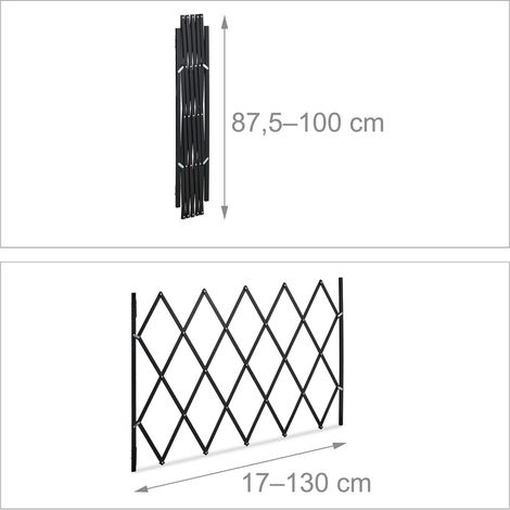 Barrera extensible ajustable para perros ancho ajustable 80 x 100 cm seguridad interior de bambú negro 130013059 (1/5)