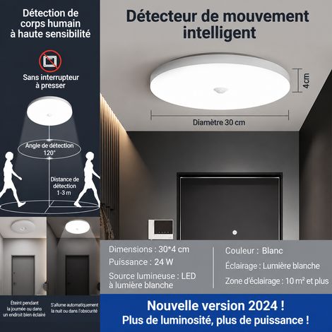 Plafonnier LED 24W 30 cm blanc lumière blanche à détection infrarouge 30cm 24w réf 3153 1 × 1 × 1 cm 1 g – Livraison gratuite
