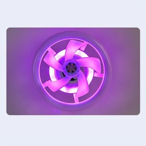 Ventilateur-lampe plafond avec télécommande, tête E27, variateur RGB 3 couleurs et lumière dimmable (1/4)
