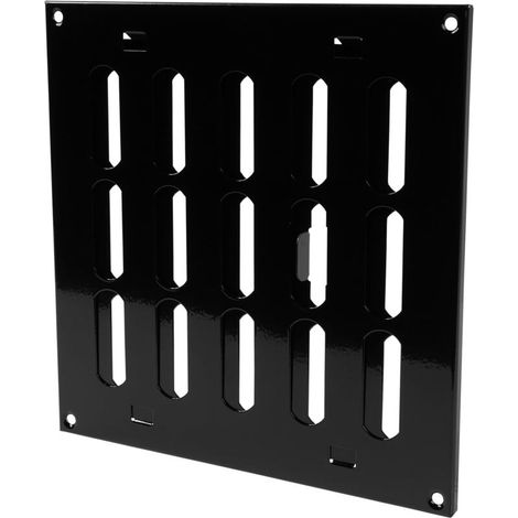 AMXCNOY Grille d'aération réglable noire 20,3x20,3 cm – Grille ventilation intérieure extérieure maison garage abri chauffage refroidissement (1/4)