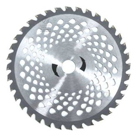 Lame disque carbure tungstène 36 dents débroussailleuse. Ø 230 mm. Alésage 25,4 mm. Multi-aérations