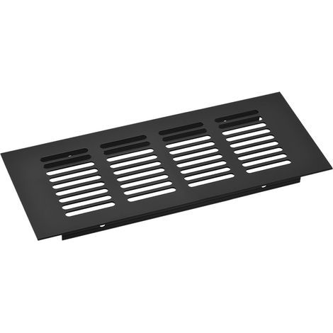 Grille de ventilation noire 50 x 200 mm, 1 grille décorative en alliage d'aluminium, grille de ventilation, grille de dissipation thermique (1/5)