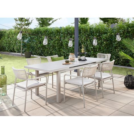 Primaster Garten-Essgruppe Rhodos mit ausziehbarem Tisch Sitzgruppe Gartenmöbel (1/3)