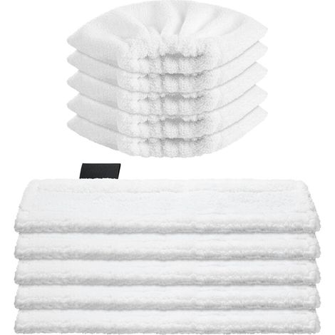10 Stück Mikrofaser-Tuchset, waschbar, 5× Bodendüse + 5× Handdüse, kompatibel mit Kärcher EasyFix SC1–SC5