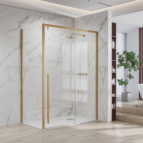 Box doccia 90x120 telaio colore oro scorrevole vetro 8mm KSA5000G kamalu