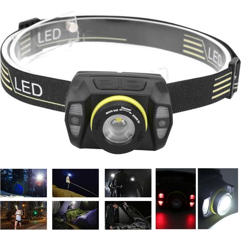 XPG+LED Lampe frontale à forte luminosité avec vibration et zoom Batterie intégrée Chargement USB,DUBUNS (1/5)
