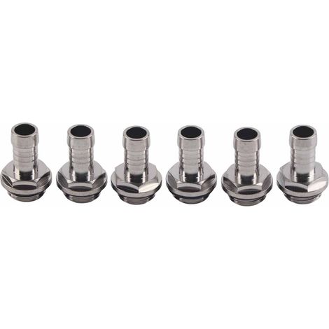 6 Pièces Raccords de Refroidissement PC à Double Touche Filetage G1/4 pour Tubes 9.2mm (1/5)