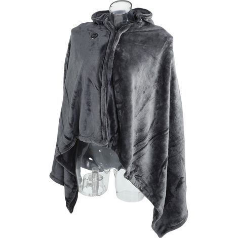 Couverture chauffante électrique en flanelle, 3 niveaux, 9 zones de chauffage, jeté chauffant portable, châle/enveloppe pour rester au chaud à la maison ou au bureau (1/5)