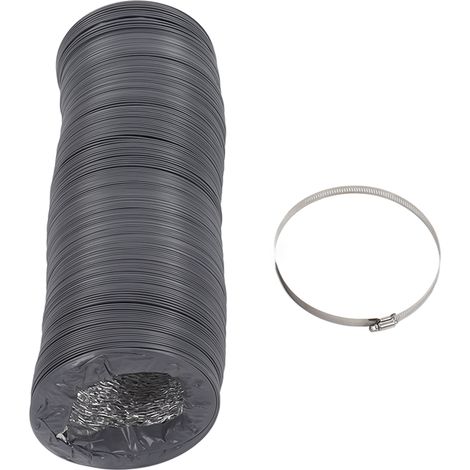 1 m langer, flexibler Aluminiumschlauch mit Klemme für 6-Zoll-Abluftrohre