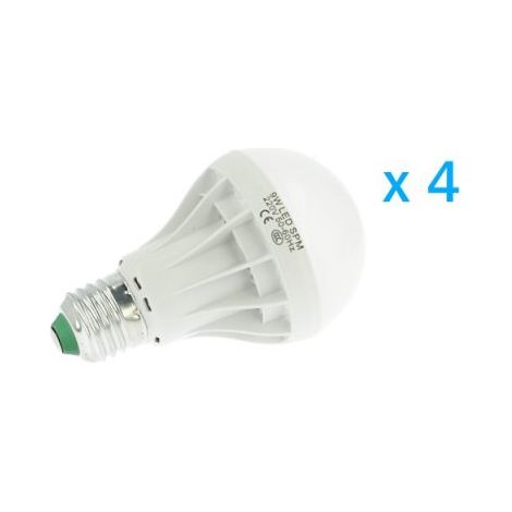 4 PZ Lampade Led E27 Bulbo A60 9W=80W Bianco Freddo (1/3)